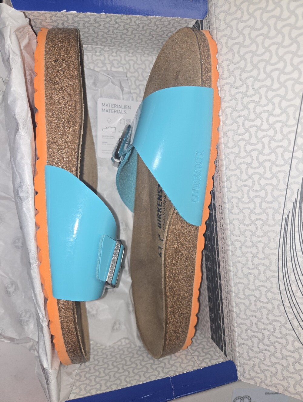 Birkenstock Madrid BS Ocean Green Patent Sandals EU 43 US Men’s 10 NWT